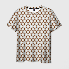 Мужская футболка 3D с принтом Паттерн сетчатые звездочки в Новосибирске, 100% полиэфир | прямой крой, круглый вырез горловины, длина до линии бедер | 