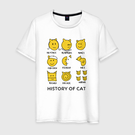 Мужская футболка хлопок с принтом История котов   искусство , 100% хлопок | прямой крой, круглый вырез горловины, длина до линии бедер, слегка спущенное плечо. | 
