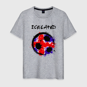 Мужская футболка хлопок с принтом Сборная Исландии в Петрозаводске, 100% хлопок | прямой крой, круглый вырез горловины, длина до линии бедер, слегка спущенное плечо. | Тематика изображения на принте: 
