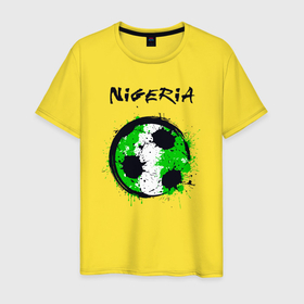 Мужская футболка хлопок с принтом Сборная Нигерии в Тюмени, 100% хлопок | прямой крой, круглый вырез горловины, длина до линии бедер, слегка спущенное плечо. | Тематика изображения на принте: 