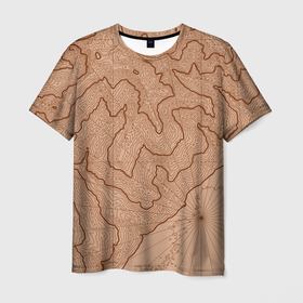 Мужская футболка 3D с принтом Старая карта неизвестного мира в Курске, 100% полиэфир | прямой крой, круглый вырез горловины, длина до линии бедер | 