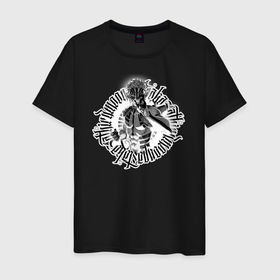 Мужская футболка хлопок с принтом Клинок рассекающий демонов   Аказа в Курске, 100% хлопок | прямой крой, круглый вырез горловины, длина до линии бедер, слегка спущенное плечо. | 