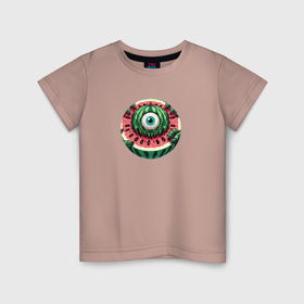 Детская футболка хлопок с принтом Абстрактный монстр арбуз в Тюмени, 100% хлопок | круглый вырез горловины, полуприлегающий силуэт, длина до линии бедер | Тематика изображения на принте: 
