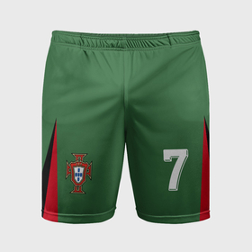 Мужские шорты спортивные с принтом Сборная Португалии   футболист ,  |  | 