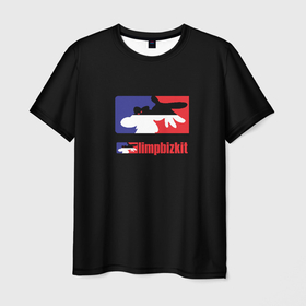 Мужская футболка 3D с принтом Limp Bizkit logo brend в Кировске, 100% полиэфир | прямой крой, круглый вырез горловины, длина до линии бедер | Тематика изображения на принте: 