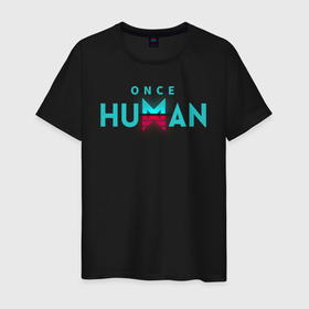 Мужская футболка хлопок с принтом Once human logo в Екатеринбурге, 100% хлопок | прямой крой, круглый вырез горловины, длина до линии бедер, слегка спущенное плечо. | Тематика изображения на принте: 