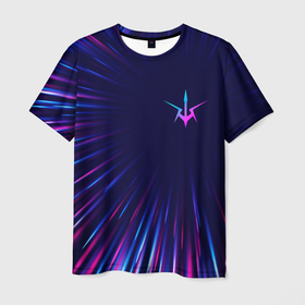 Мужская футболка 3D с принтом Code Geass neon blast lines , 100% полиэфир | прямой крой, круглый вырез горловины, длина до линии бедер | Тематика изображения на принте: 