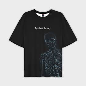 Мужская футболка oversize 3D с принтом Broken bones в Кировске,  |  | Тематика изображения на принте: 