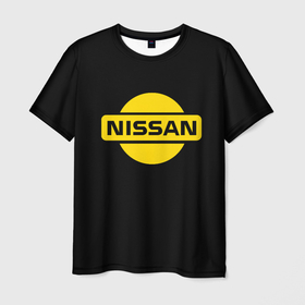 Мужская футболка 3D с принтом Nissan yellow logo в Тюмени, 100% полиэфир | прямой крой, круглый вырез горловины, длина до линии бедер | Тематика изображения на принте: 