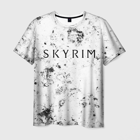 Мужская футболка 3D с принтом Skyrim dirty ice в Курске, 100% полиэфир | прямой крой, круглый вырез горловины, длина до линии бедер | 