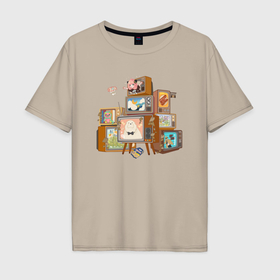 Мужская футболка хлопок Oversize с принтом Аня: Семья шпиона в Кировске, 100% хлопок | свободный крой, круглый ворот, “спинка” длиннее передней части | 