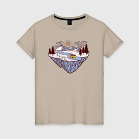 Женская футболка хлопок с принтом На дороге в городе Новоалтайск, 100% хлопок | прямой крой, круглый вырез горловины, длина до линии бедер, слегка спущенное плечо | 