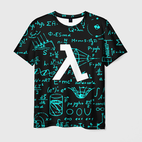 Мужская футболка 3D с принтом Half life matematic freeman в Кировске, 100% полиэфир | прямой крой, круглый вырез горловины, длина до линии бедер | Тематика изображения на принте: 