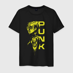 Мужская футболка хлопок с принтом Девушка панк неон   neon punk girl в Рязани, 100% хлопок | прямой крой, круглый вырез горловины, длина до линии бедер, слегка спущенное плечо. | 