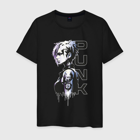 Мужская футболка хлопок с принтом Девушка панк   punk girl в Рязани, 100% хлопок | прямой крой, круглый вырез горловины, длина до линии бедер, слегка спущенное плечо. | 