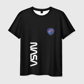 Мужская футболка 3D с принтом Nasa space steel в Кировске, 100% полиэфир | прямой крой, круглый вырез горловины, длина до линии бедер | 