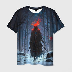 Мужская футболка 3D с принтом Ночной хозяин леса в Петрозаводске, 100% полиэфир | прямой крой, круглый вырез горловины, длина до линии бедер | 