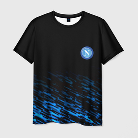 Мужская футболка 3D с принтом Napoli fc club texture в Екатеринбурге, 100% полиэфир | прямой крой, круглый вырез горловины, длина до линии бедер | 
