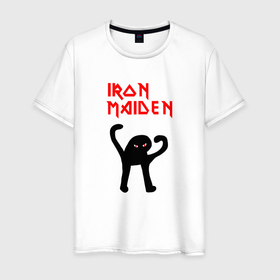 Мужская футболка хлопок с принтом Iron Maiden    рок 80 в Петрозаводске, 100% хлопок | прямой крой, круглый вырез горловины, длина до линии бедер, слегка спущенное плечо. | 