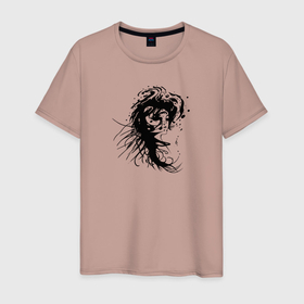 Мужская футболка хлопок с принтом Тёмная душа девочки в Кировске, 100% хлопок | прямой крой, круглый вырез горловины, длина до линии бедер, слегка спущенное плечо. | 