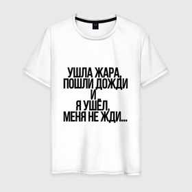 Мужская футболка хлопок с принтом Летний дождь в Петрозаводске, 100% хлопок | прямой крой, круглый вырез горловины, длина до линии бедер, слегка спущенное плечо. | 