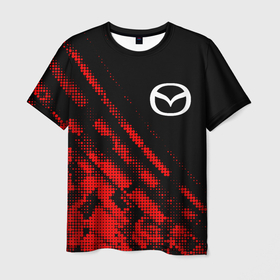 Мужская футболка 3D с принтом Mazda sport grunge в Петрозаводске, 100% полиэфир | прямой крой, круглый вырез горловины, длина до линии бедер | Тематика изображения на принте: 