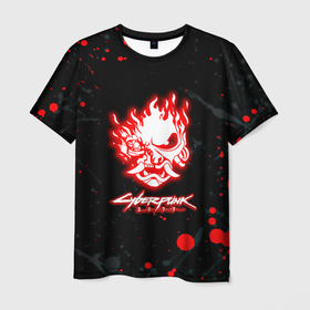 Мужская футболка 3D с принтом Samurai flame logo в Белгороде, 100% полиэфир | прямой крой, круглый вырез горловины, длина до линии бедер | Тематика изображения на принте: 