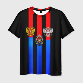 Мужская футболка 3D с принтом Россия спорт линии в Белгороде, 100% полиэфир | прямой крой, круглый вырез горловины, длина до линии бедер | 