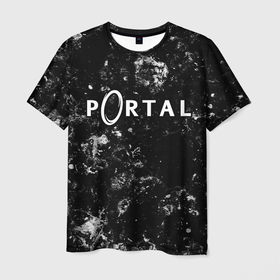 Мужская футболка 3D с принтом Portal black ice в Екатеринбурге, 100% полиэфир | прямой крой, круглый вырез горловины, длина до линии бедер | Тематика изображения на принте: 