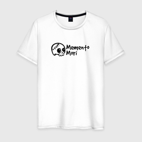 Мужская футболка хлопок с принтом Momento mori в Санкт-Петербурге, 100% хлопок | прямой крой, круглый вырез горловины, длина до линии бедер, слегка спущенное плечо. | Тематика изображения на принте: 