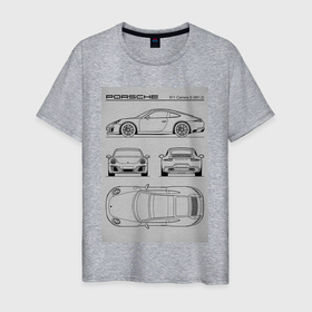 Мужская футболка хлопок с принтом Porsche 911 гоночный автомобиль в Санкт-Петербурге, 100% хлопок | прямой крой, круглый вырез горловины, длина до линии бедер, слегка спущенное плечо. | Тематика изображения на принте: 