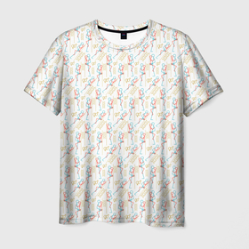 Мужская футболка 3D с принтом Мужское и женское начало в Екатеринбурге, 100% полиэфир | прямой крой, круглый вырез горловины, длина до линии бедер | 