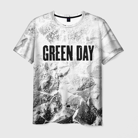 Мужская футболка 3D с принтом Green Day white graphite в Новосибирске, 100% полиэфир | прямой крой, круглый вырез горловины, длина до линии бедер | 