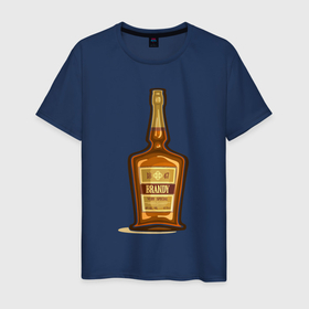 Мужская футболка хлопок с принтом Brandy bottle в Кировске, 100% хлопок | прямой крой, круглый вырез горловины, длина до линии бедер, слегка спущенное плечо. | 