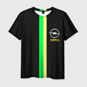 Мужская футболка 3D с принтом Opel line geometry в Екатеринбурге, 100% полиэфир | прямой крой, круглый вырез горловины, длина до линии бедер | Тематика изображения на принте: 
