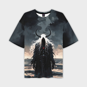 Мужская футболка oversize 3D с принтом Морской демон с рогами в Курске,  |  | Тематика изображения на принте: 