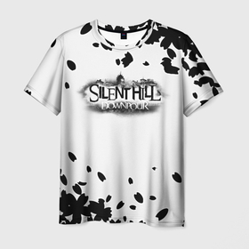 Мужская футболка 3D с принтом Silent hill logo downpoor в Екатеринбурге, 100% полиэфир | прямой крой, круглый вырез горловины, длина до линии бедер | Тематика изображения на принте: 