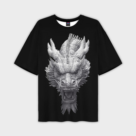 Мужская футболка oversize 3D с принтом Фантастический детализированный дракон в Курске,  |  | 