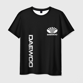 Мужская футболка 3D с принтом Daewoo logo white , 100% полиэфир | прямой крой, круглый вырез горловины, длина до линии бедер | Тематика изображения на принте: 