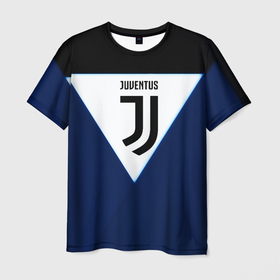 Мужская футболка 3D с принтом Juventus sport geometry color в Кировске, 100% полиэфир | прямой крой, круглый вырез горловины, длина до линии бедер | Тематика изображения на принте: 