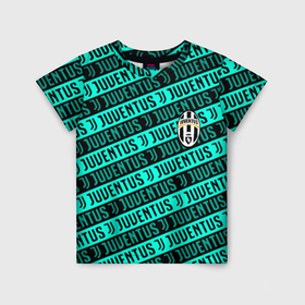 Детская футболка 3D с принтом Juventus pattern logo steel в Рязани, 100% гипоаллергенный полиэфир | прямой крой, круглый вырез горловины, длина до линии бедер, чуть спущенное плечо, ткань немного тянется | Тематика изображения на принте: 