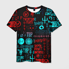Мужская футболка 3D с принтом Twenty one pilots pattern music в Белгороде, 100% полиэфир | прямой крой, круглый вырез горловины, длина до линии бедер | 