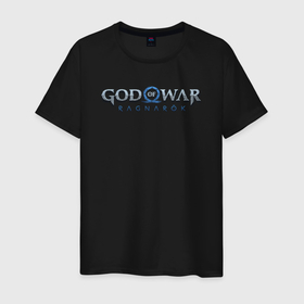 Мужская футболка хлопок с принтом God of war ragnarok logo в Петрозаводске, 100% хлопок | прямой крой, круглый вырез горловины, длина до линии бедер, слегка спущенное плечо. | Тематика изображения на принте: 