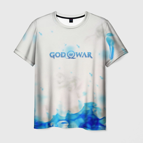 Мужская футболка 3D с принтом Война богов синий огонь олимпа в Рязани, 100% полиэфир | прямой крой, круглый вырез горловины, длина до линии бедер | 