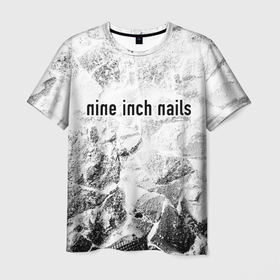 Мужская футболка 3D с принтом Nine Inch Nails white graphite в Петрозаводске, 100% полиэфир | прямой крой, круглый вырез горловины, длина до линии бедер | Тематика изображения на принте: 