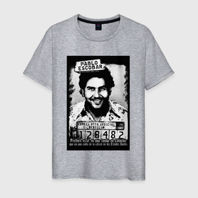 Мужская футболка хлопок с принтом Escobar in the jail в Новосибирске, 100% хлопок | прямой крой, круглый вырез горловины, длина до линии бедер, слегка спущенное плечо. | 