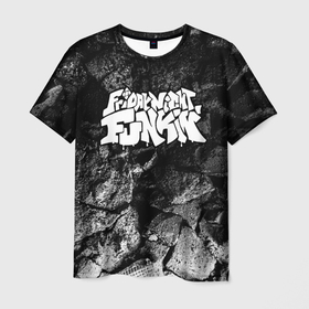 Мужская футболка 3D с принтом Friday Night Funkin black graphite в Санкт-Петербурге, 100% полиэфир | прямой крой, круглый вырез горловины, длина до линии бедер | 