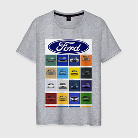 Мужская футболка хлопок с принтом Ford модели , 100% хлопок | прямой крой, круглый вырез горловины, длина до линии бедер, слегка спущенное плечо. | 