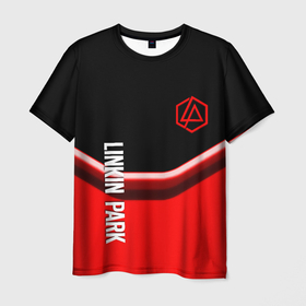 Мужская футболка 3D с принтом Linkin park geometry line steel , 100% полиэфир | прямой крой, круглый вырез горловины, длина до линии бедер | Тематика изображения на принте: 