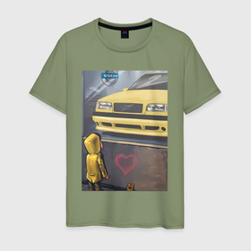 Мужская футболка хлопок с принтом Volvo авто в Екатеринбурге, 100% хлопок | прямой крой, круглый вырез горловины, длина до линии бедер, слегка спущенное плечо. | Тематика изображения на принте: 